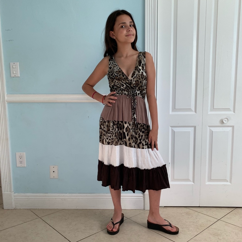 Summer dress with animal print